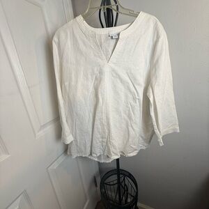 Liz Claiborne White Relaxed Blouse
